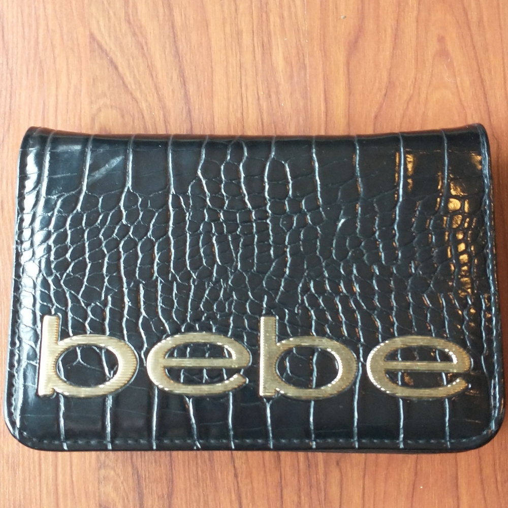 Black Fabiola Croco Stamped Wallet